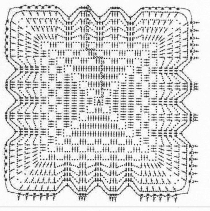Квадратный мотив крючком