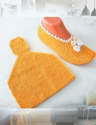 Вяжем желтые следки спицами