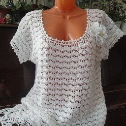 Кружевная туника, вязаная крючком