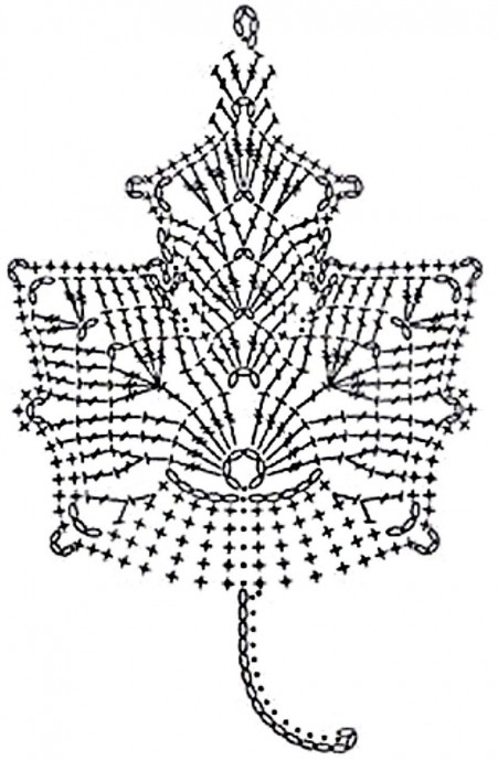 Листопад крючком, подборка схем