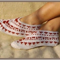 Милые тапочки спицами