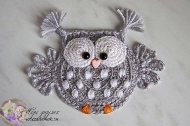 Βязанная аппликация "Сова"