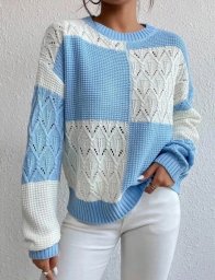 Двухцветный джемпер спицами