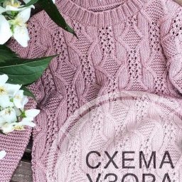 Красивый узор для пуловера спицами