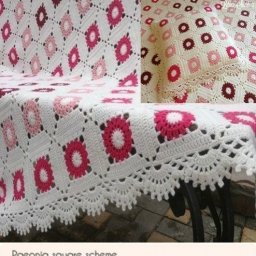 Нежный плед крючком