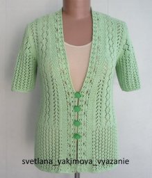 Ажурный жакет спицами