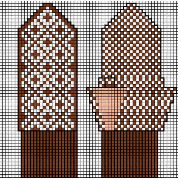 Жаккардовые варежки спицами