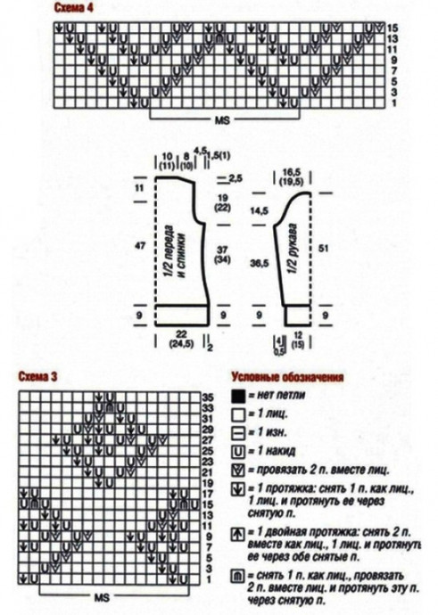 Ажурный пуловер спицами