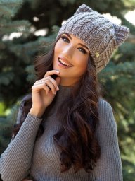 Шапка кошка с косами