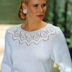 Узор для круглой кокетки спицами