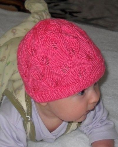 Ажурная шапочка для малышей, вяжем спицами