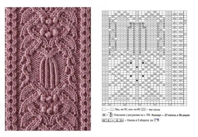Красивый узор спицами, подойдет для жилета