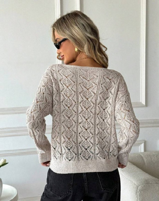 Свитер свободного кроя со спущенным рукавом