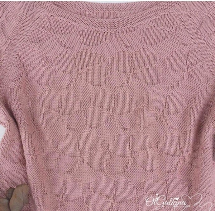 Узор для пуловера "Клевер", вяжем спицами