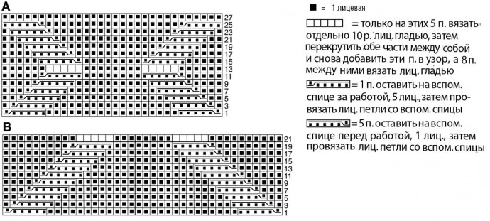 Женский пуловер с ромбами, описание и схема