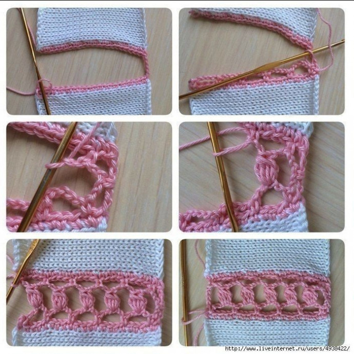 Замена бокового шва крючковой ажурной дорожкой