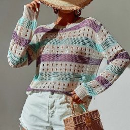 Ажурный джемпер спицами