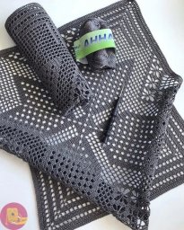 Квадратная салфетка, вяжем крючком