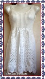 Белая туника спицами