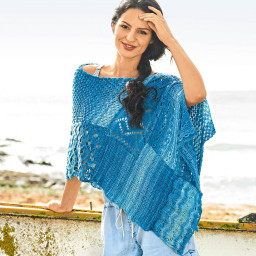 ​Ажурное пончо в стиле пэчворк