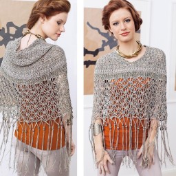 Ажурное пончо