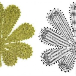 Вяжем листик каштана