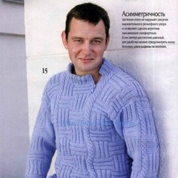Мужской свитер спицами