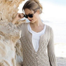 Ажурный жакет с рукавами баллон