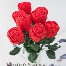 Вязаная роза - красота без излишеств