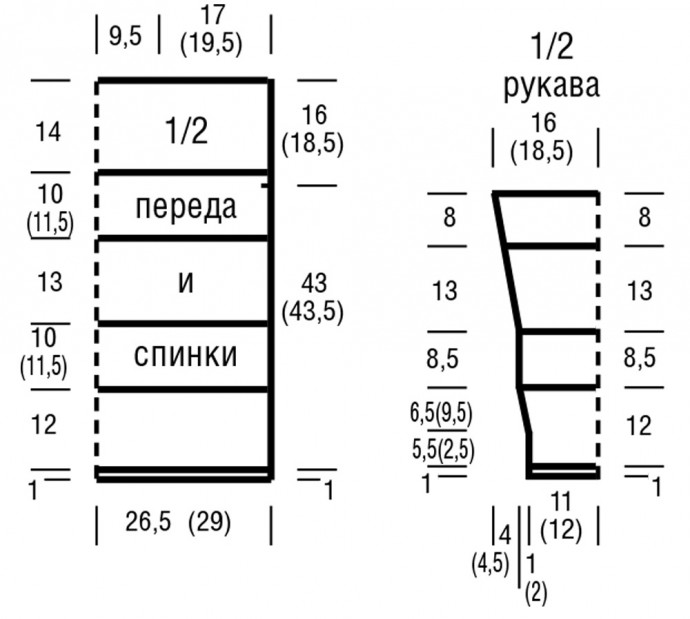 Вяжем женский джемперок с интересным графическим узором