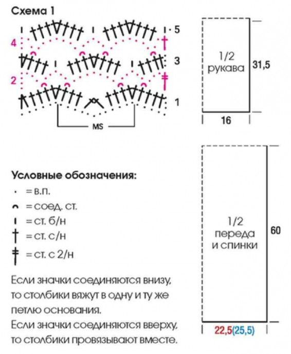 Ажурная туника цвета баклажан