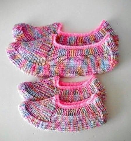 Башмачки - следки на двух спицах Башмачки - следки на двух спицах