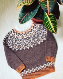 Джемпер с круглой жаккардовой кокеткой