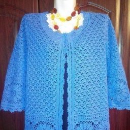 Эффектный жакет крючком