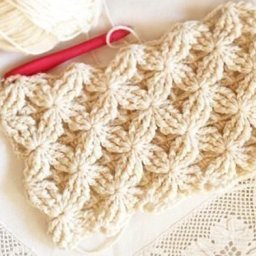 Схема для объемного узора со звёздочками, вяжем крючком