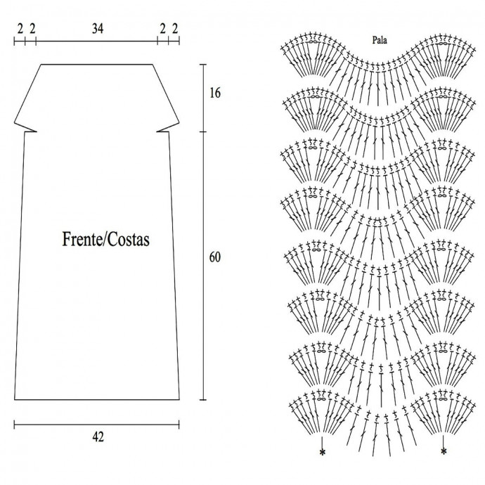 Платье волнистым узором крючком