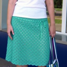 Зеленая юбочка на лето, вяжем крючком