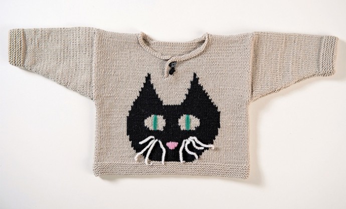 Детский пуловер с милым котиком