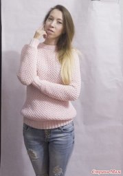 Свитер с сотами спицами