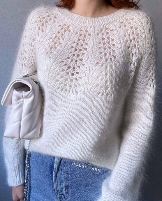 Узор для стильного пуловера спицами