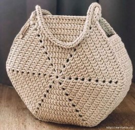 Сумка из шестиугольников, связанная крючком – тренд лета!