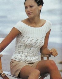 Интересный топ на лето спицами