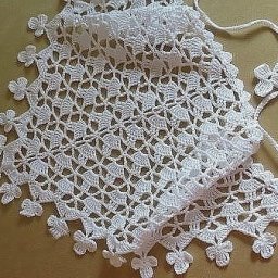 Косынка для девочки, вяжем крючком