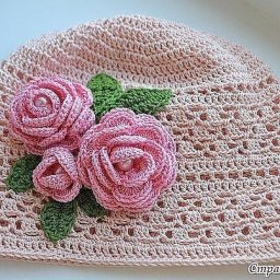 Нежная детская панама крючком