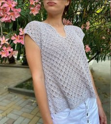 Очаровательная хлопковая кофточка крючком