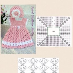 Платье крючком, вяжем для девoчки