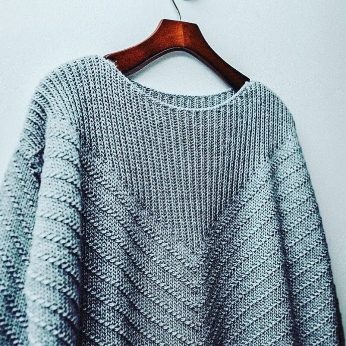 Симпатичный узор для пуловера спицами 1