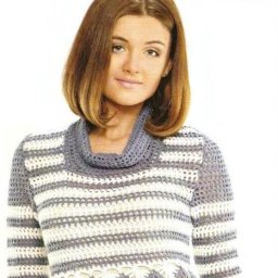 Полосатый пуловер крючком