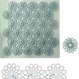 Простой цветочный мотив крючком