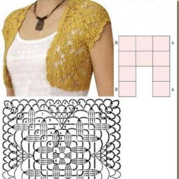 Изящное болеро, сделанное из квадратных мотивов, вязаных крючком